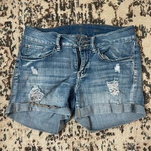 Distressed Denim Shorts